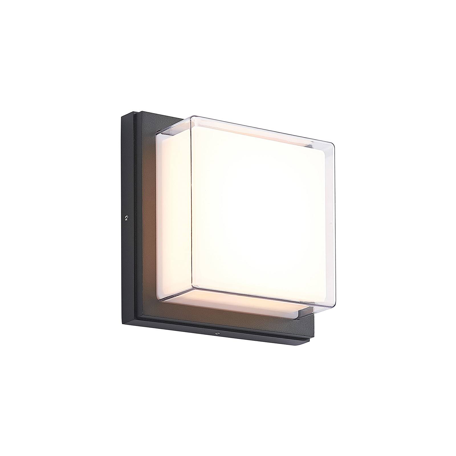 Lindby Aluki LED kültéri fali lámpa, négyzet alakú