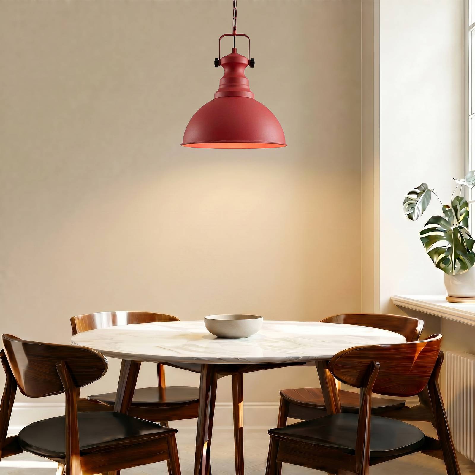 Opviq Hanglamp Kure, rood, Ø 31 cm, metaal, E27