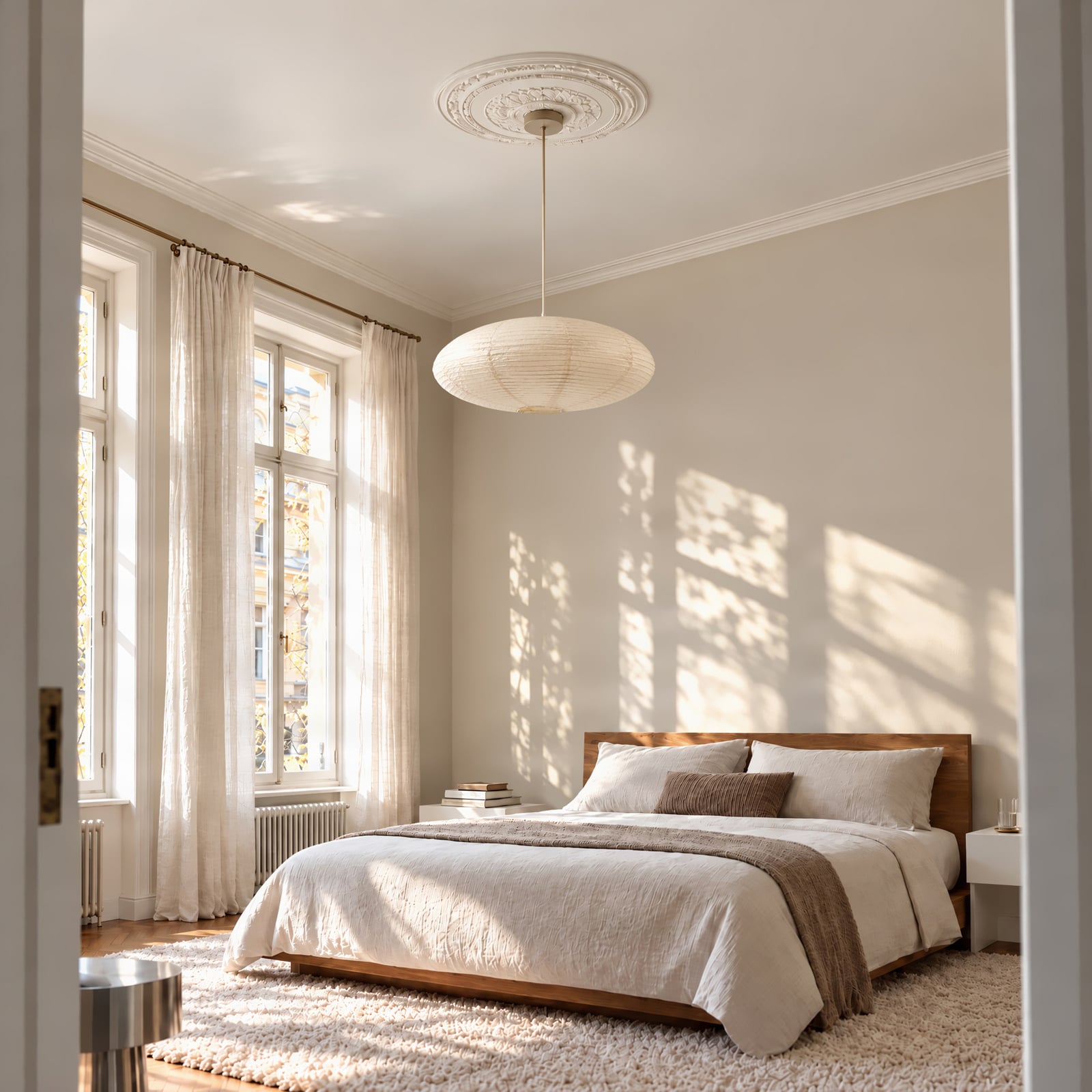 Gerald pendant light, Ø 60 cm, white, paper, E27 – Lindby Gerald pendant light, Ø 60 cm, white, paper, E27 – Lindby