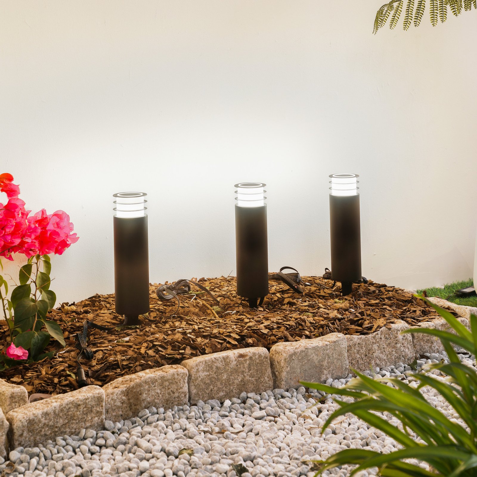 Kaelo LED Smart Tuinlamp w/Grondpin 3 pcs. Zwart - Lindby