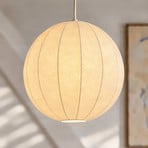 Lampă suspendată Nola Elovie, Ø 40 cm, 1 bec, culoare naturală, material textil