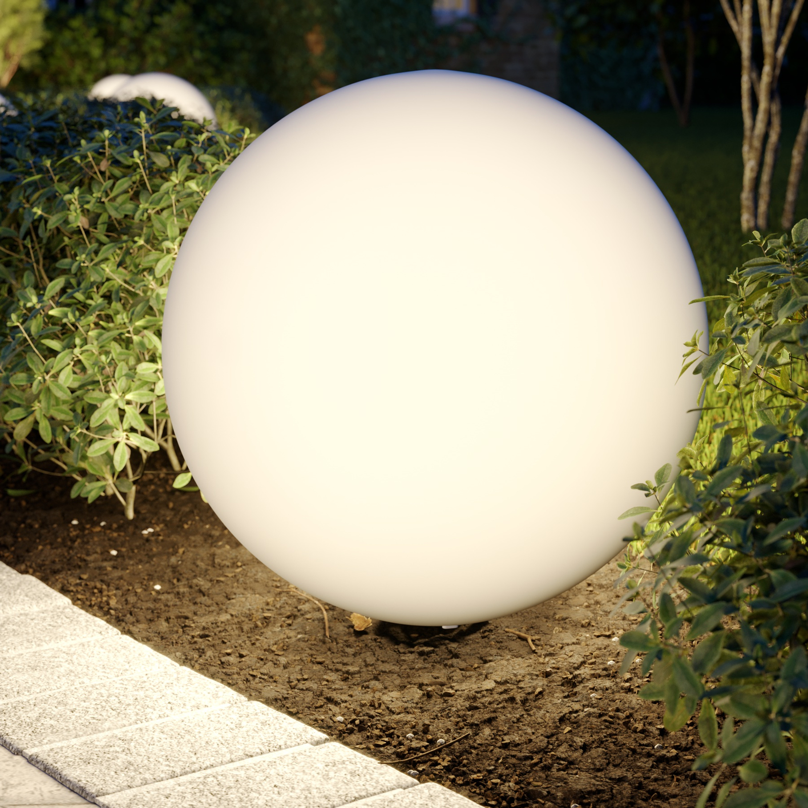 Prios Senadin fénygömb, fehér, IP54, 60 cm