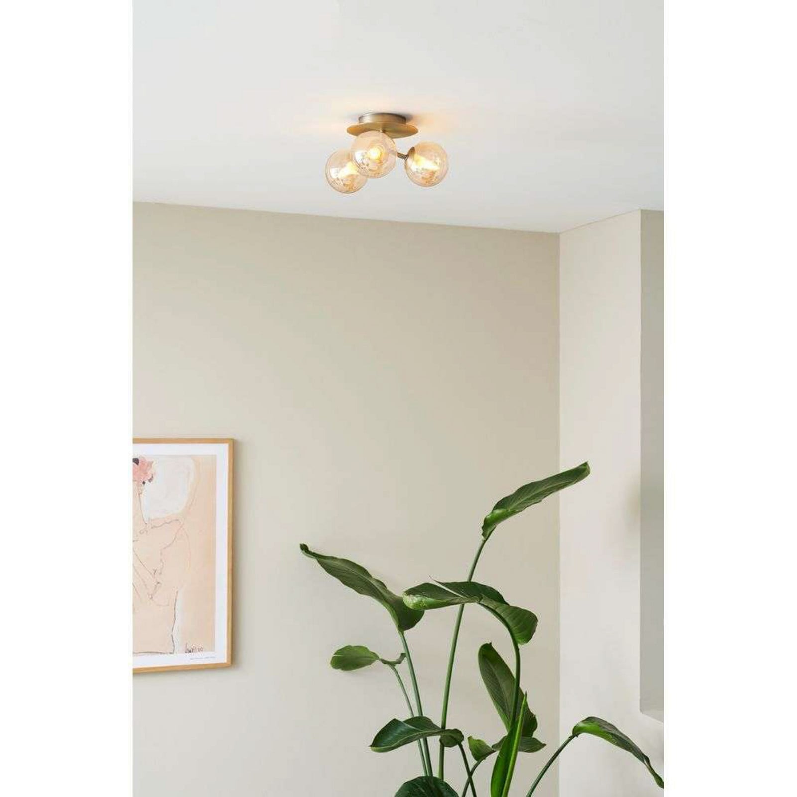 Atom Trio Loftlampe Opal Halo Design - Stue - Metal billede