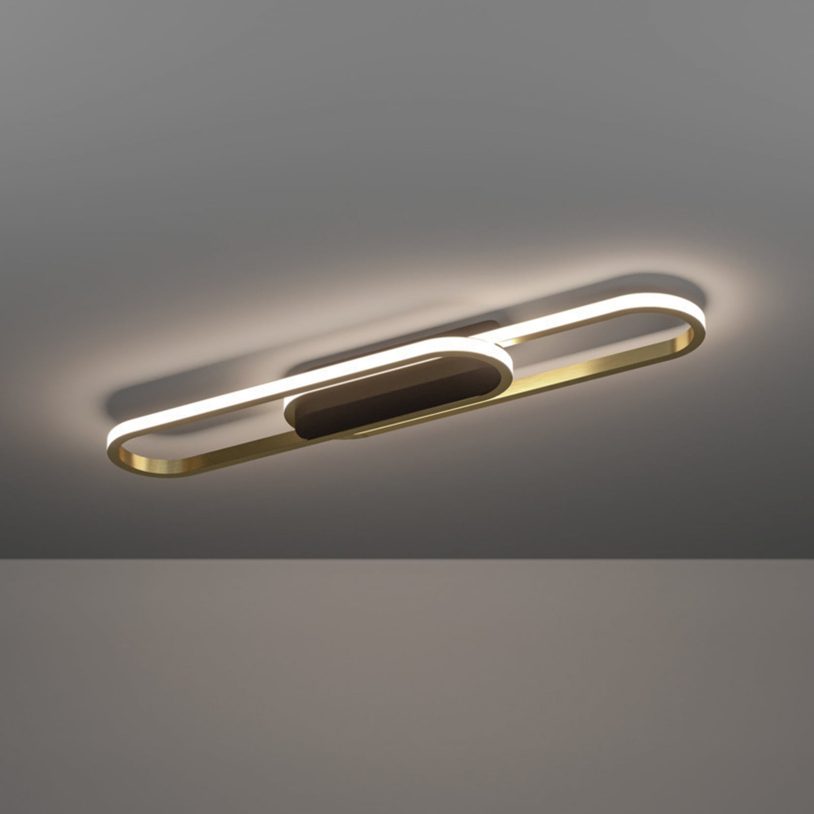 Plafonnier LED EGLO CONIVARENA, noir/laiton, 69 cm, CCT Plafonnier LED EGLO CONIVARENA, noir/laiton, 69 cm, CCT