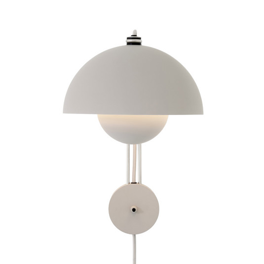 Flowerpot VP8 wandlamp, stekker, lichtgrijs mat - &TRADITION