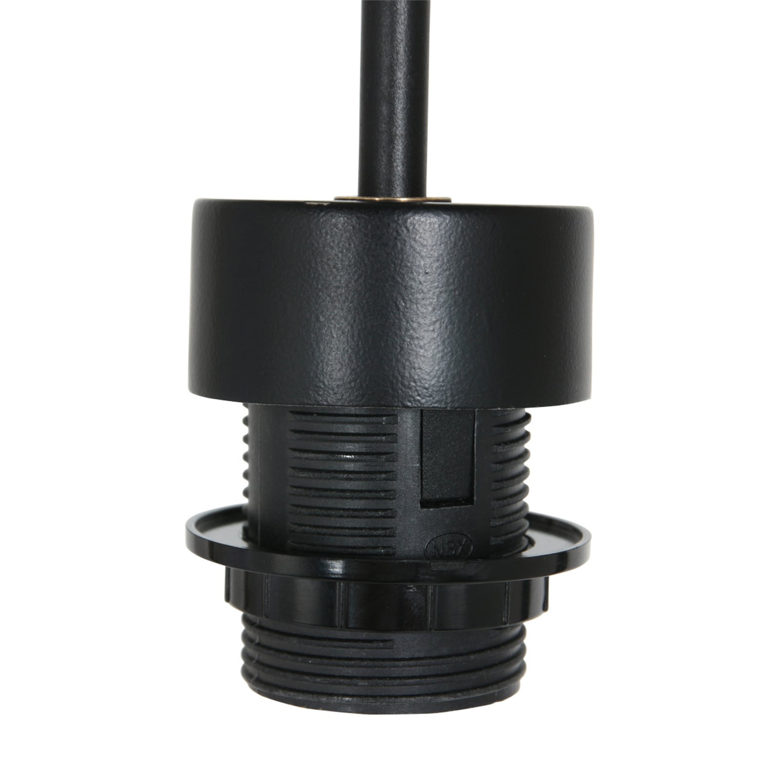 Żyrandol Sparkled Light, klosz z plecionki w kolorze czarnym i drewnianym