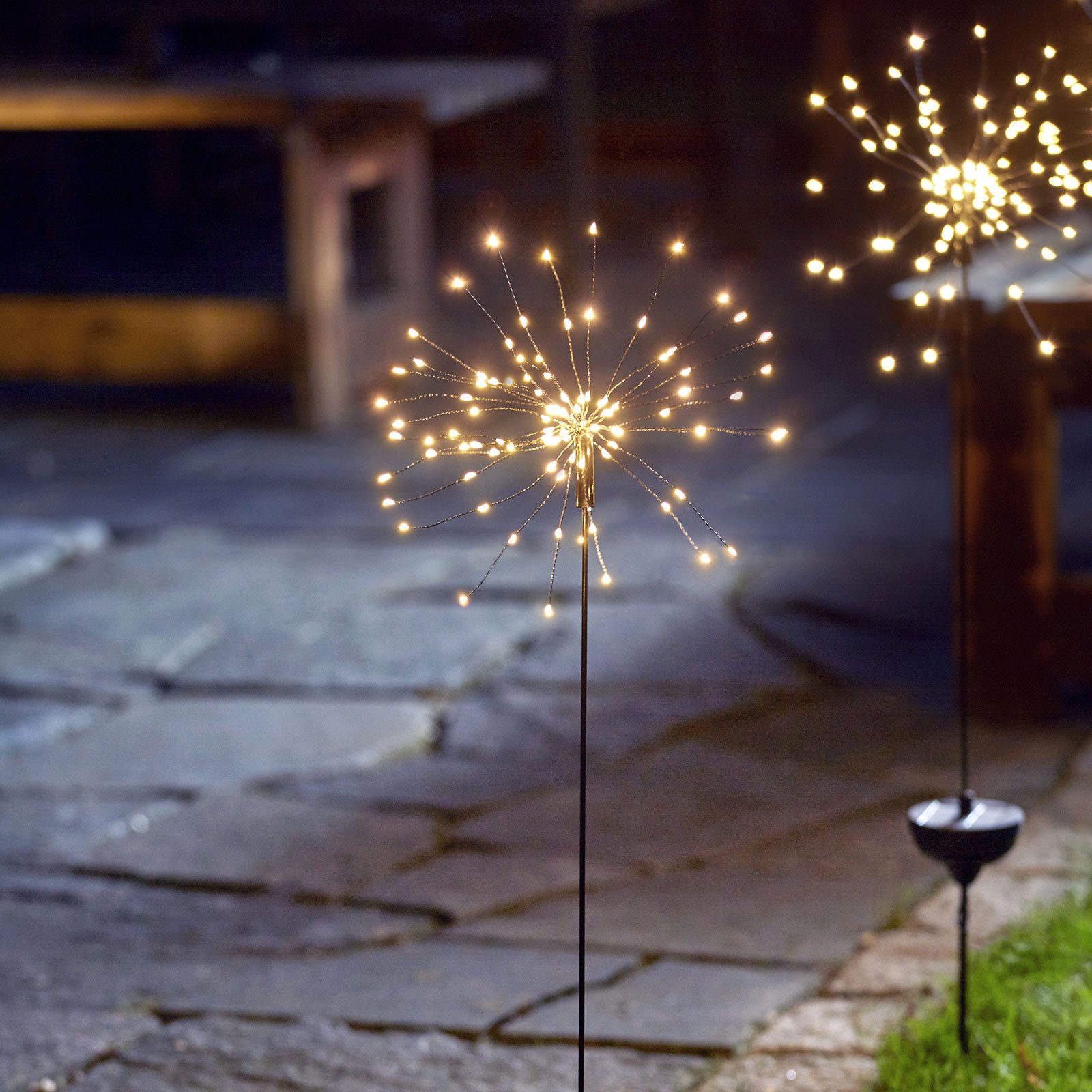 Lampada LED solare Firework con picchetto, 100 cm