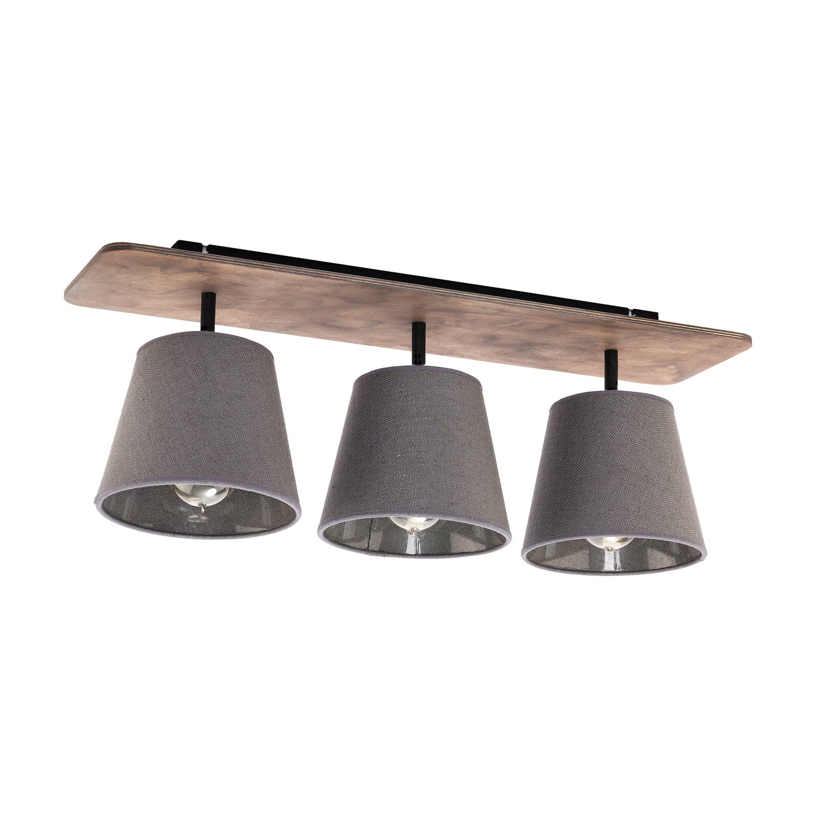 Taklampa Awinion, 3 lampor, brun