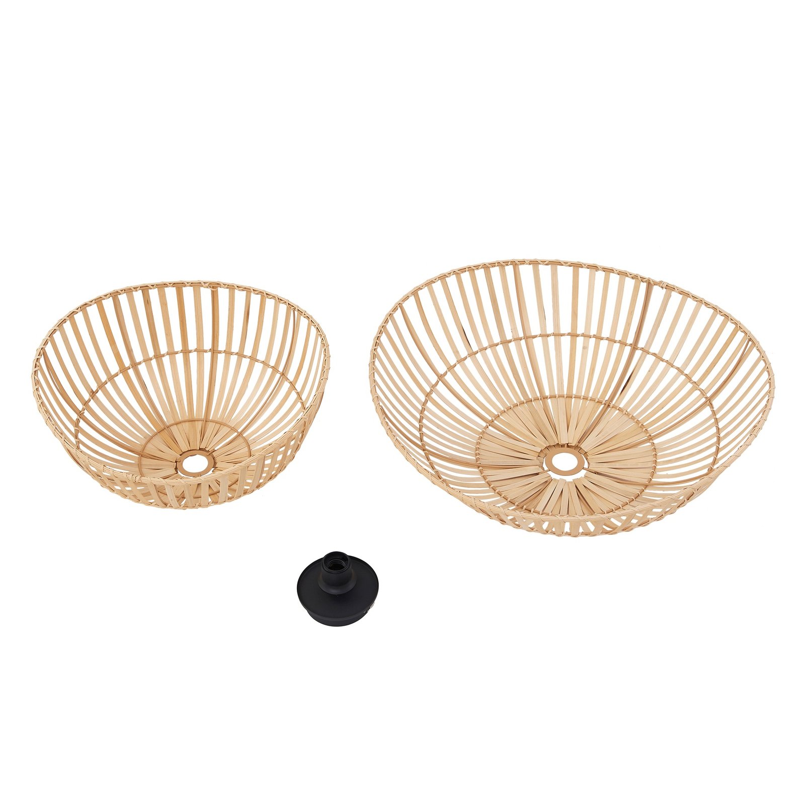 Lindby ceiling light Ilajus, Ø 62 cm, natural bamboo