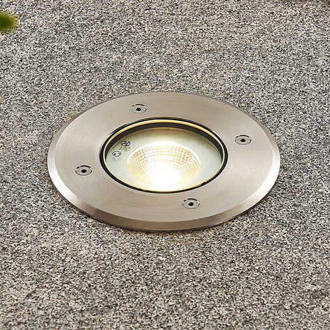 Spot encastrable LED Kari, inox, rond
