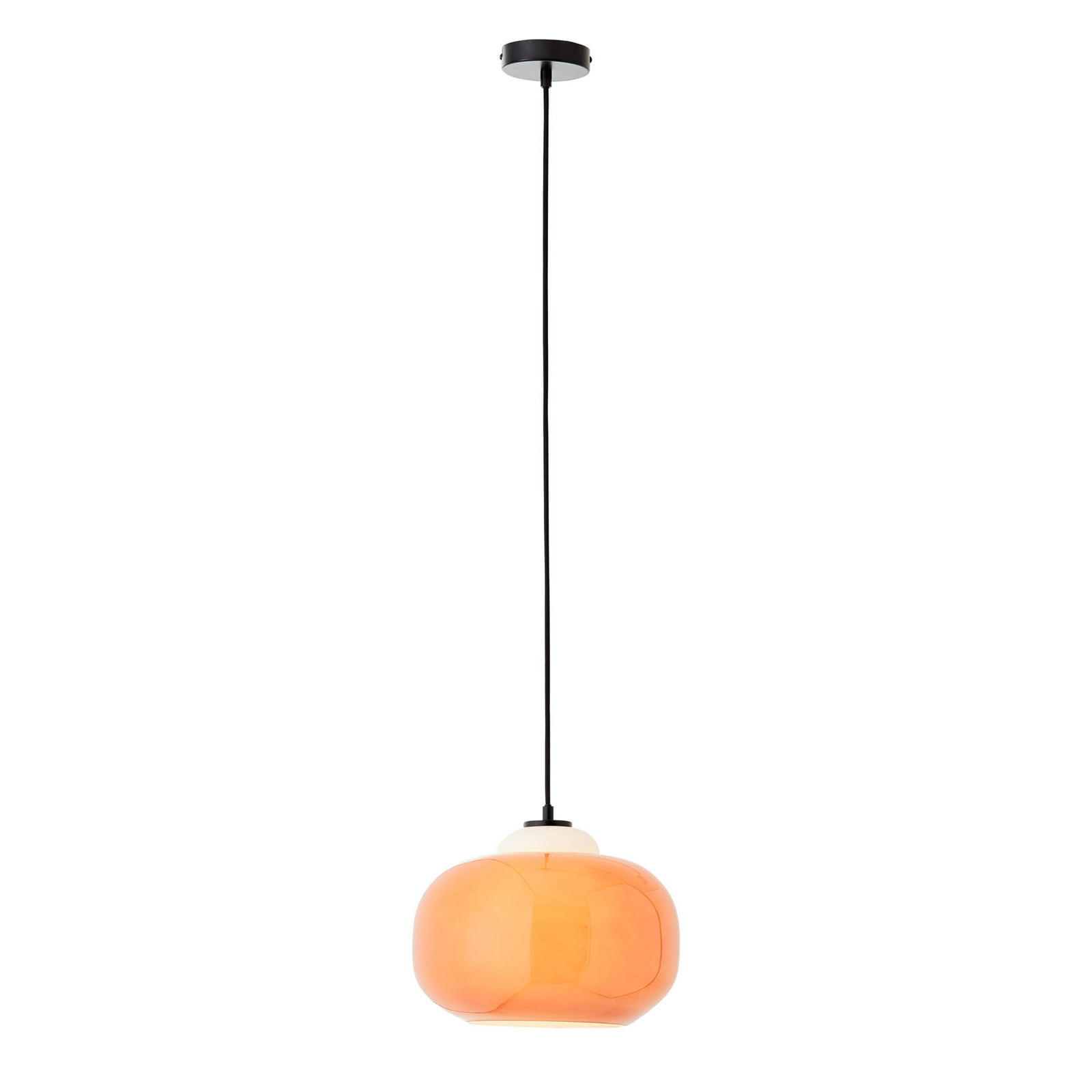 Blop hanging light made of glass, orange