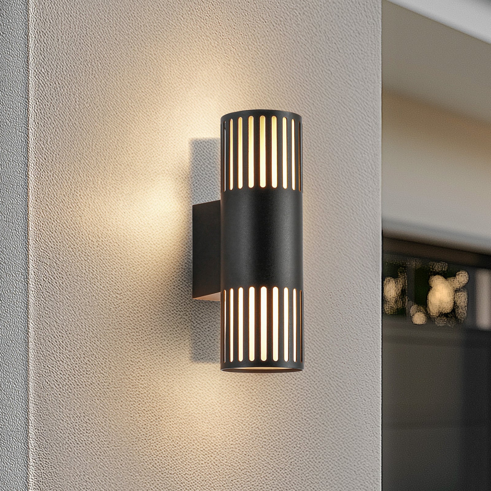 Lurinda utomhusv&auml;gglampa &Oslash; 10 cm svart 2 lampor Lindby - Balkong - Modern - Aluminium - Med flera ljusk&auml;llor
