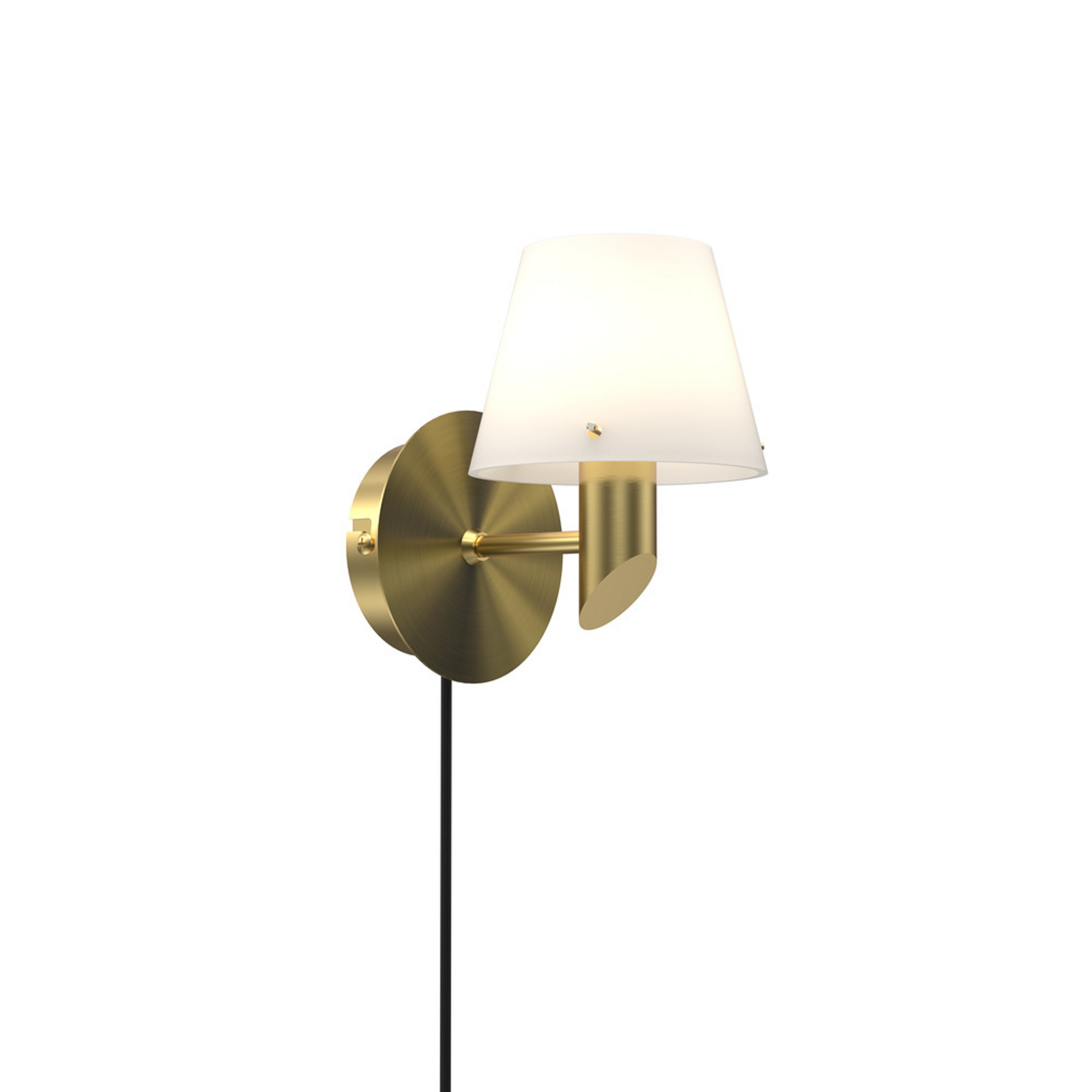 Gil wandlamp, messingkleurig, Ø 10 cm, stekker - Herstal