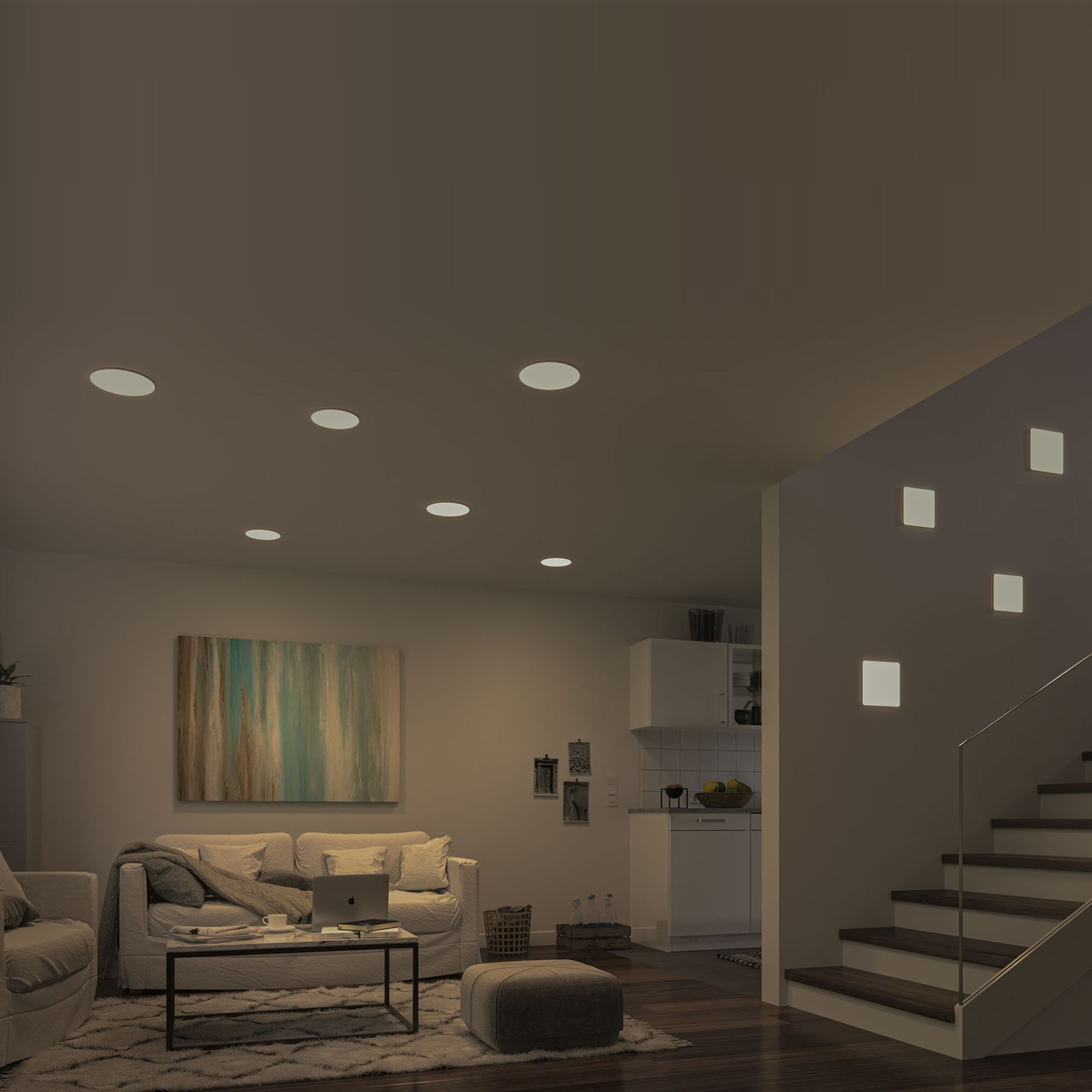 Paulmann Veluna Einbaulampe 3Stepdim 4.000K eckig