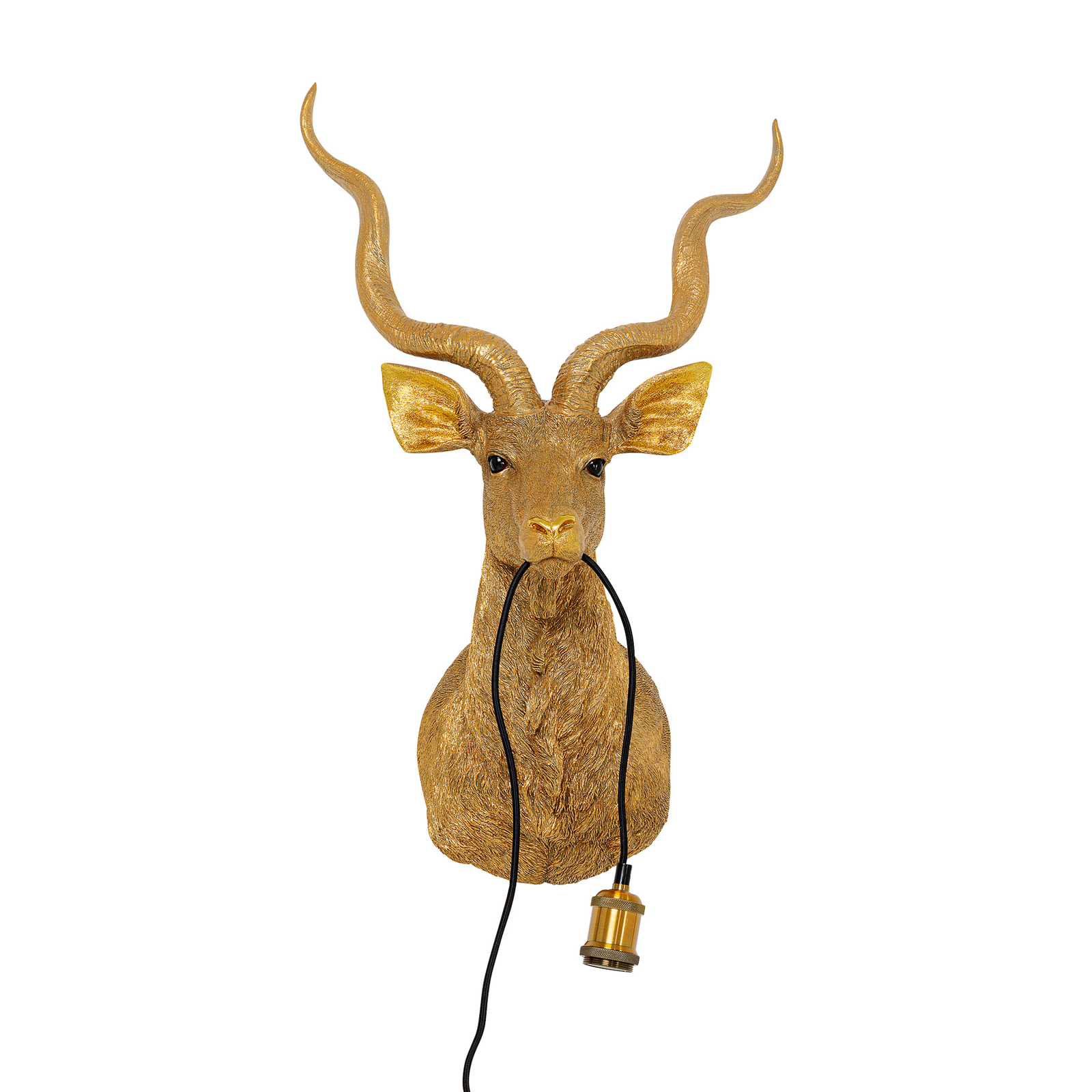 KARE Animal Goat wall light with a plug, gold