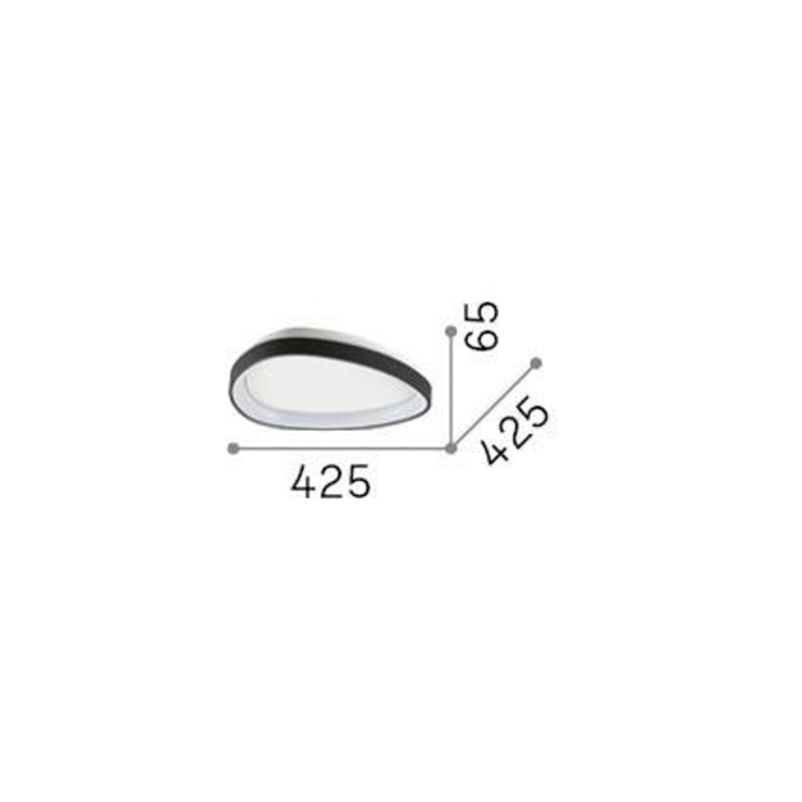 Ideal Lux Gemini LED plafondlamp, zwart, 42,5 cm, aan/uit