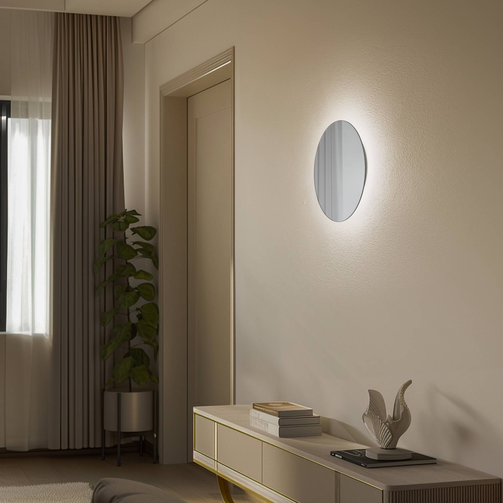 LED-Spiegel Ring M, Ø 29 cm, Glas, warmweiß günstig online kaufen