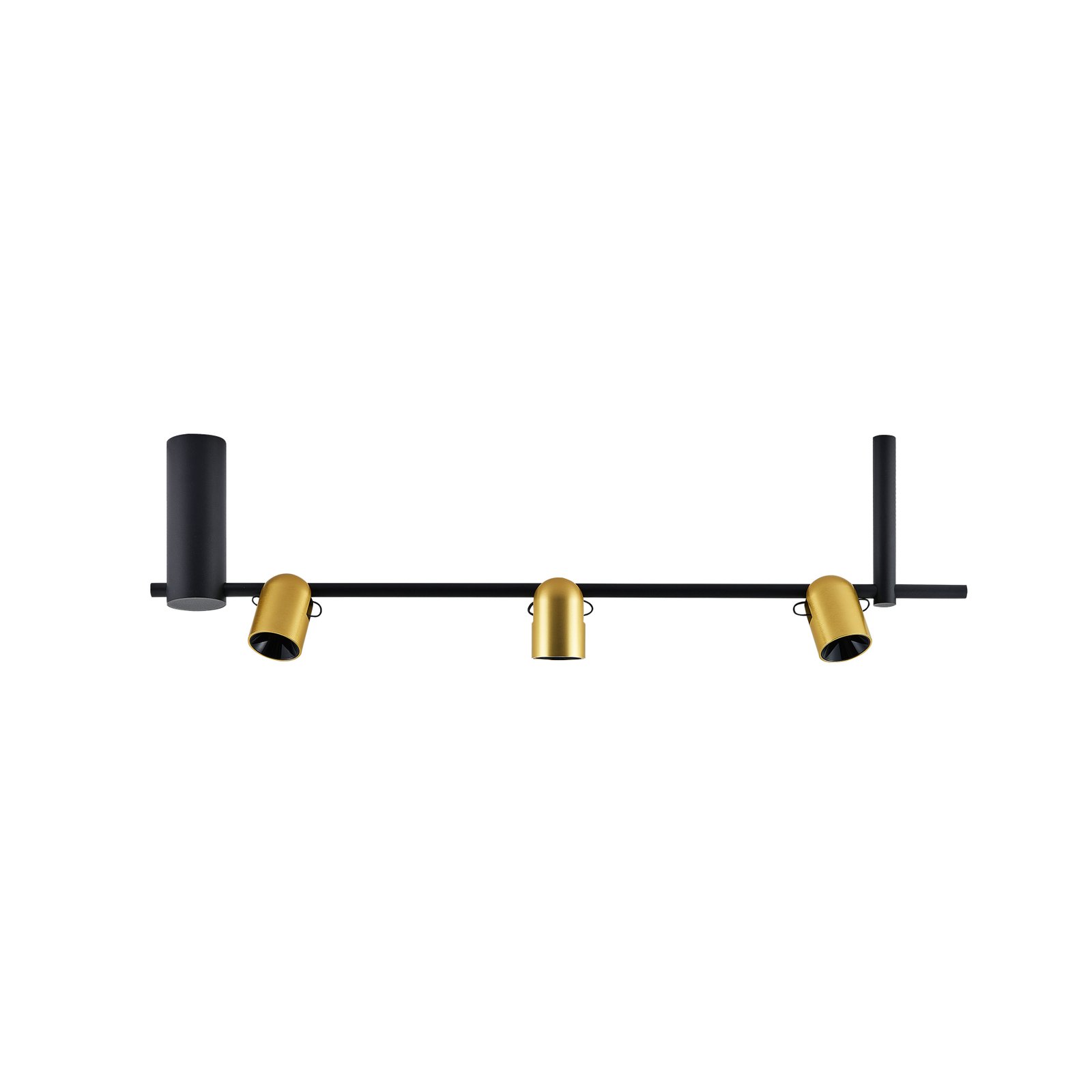 Candeeiro suspenso Molto Luce Nuun SD, preto/dourado, 3 lâmpadas.