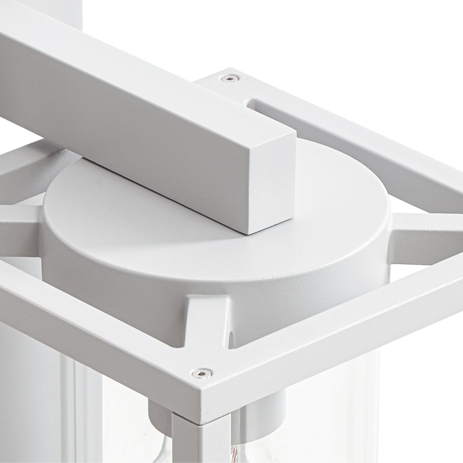 Lucande Applique da esterno Ferda, portalampada inferiore, grigio, IP44