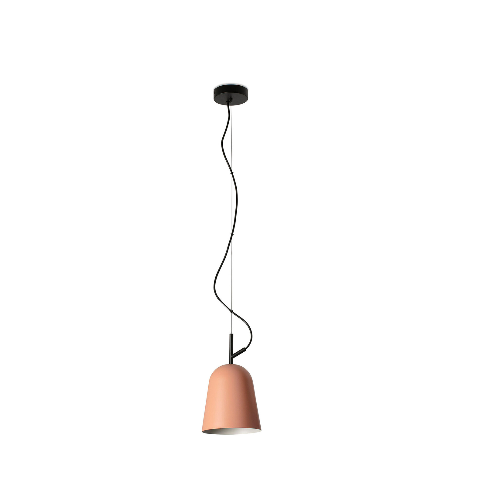 Lampa wisząca Studio, Ø 16 cm, różowy/czarny, stal