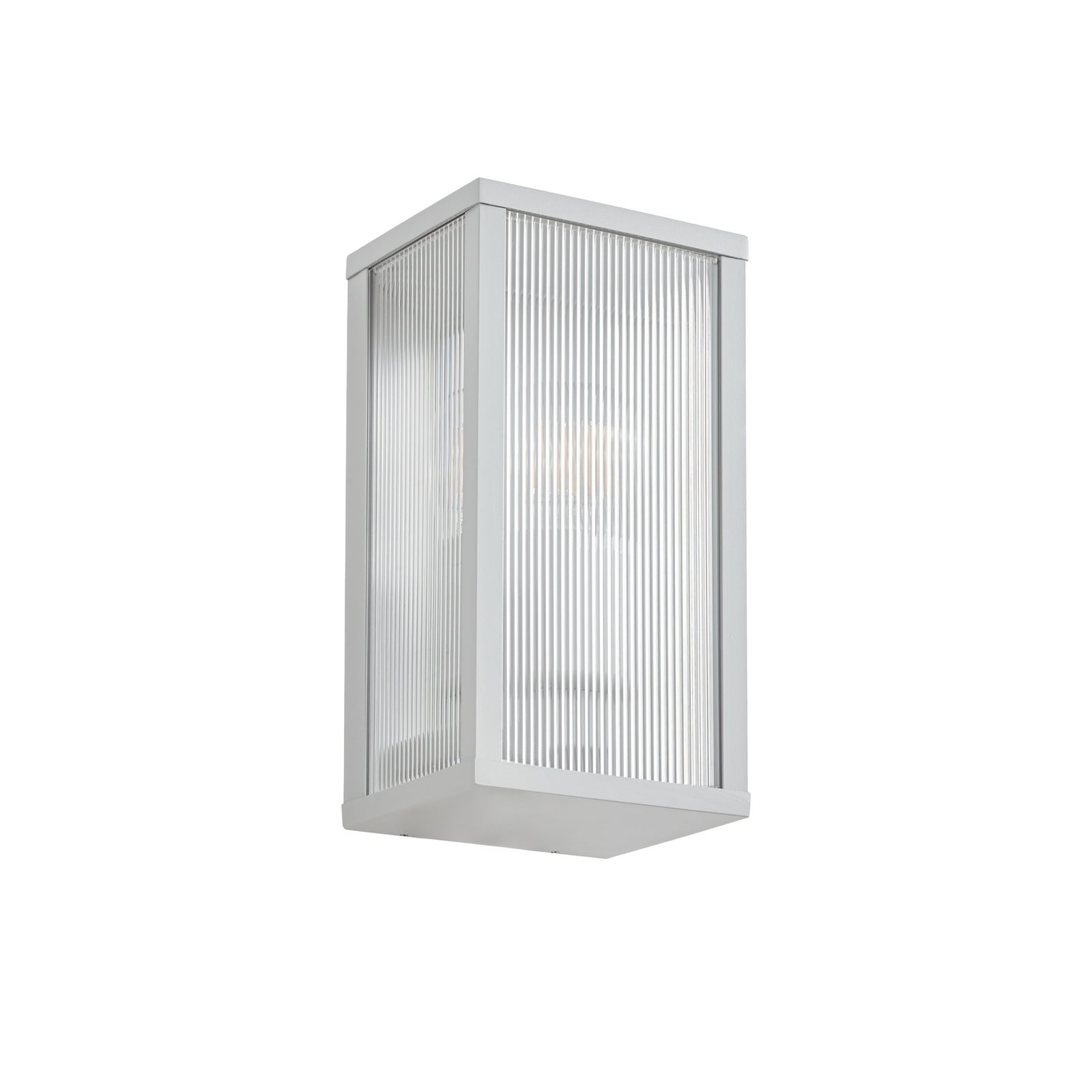 Lindby Peldar outdoor wall lamp, grey/ribbed, 26 cm, IP44