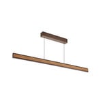 Lampă suspendată LED Arviso, stejar, lungime 127 cm, dimabilă.