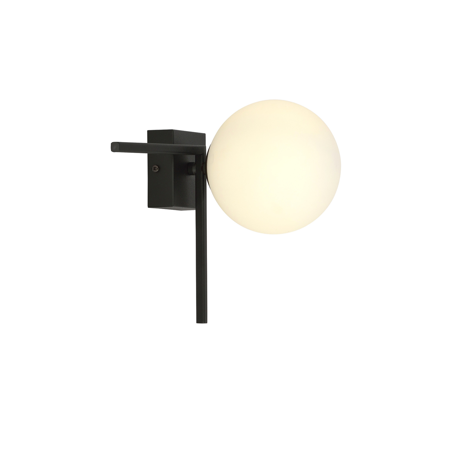 Plafonnier Imago 1G, à une lampe, noir/opale