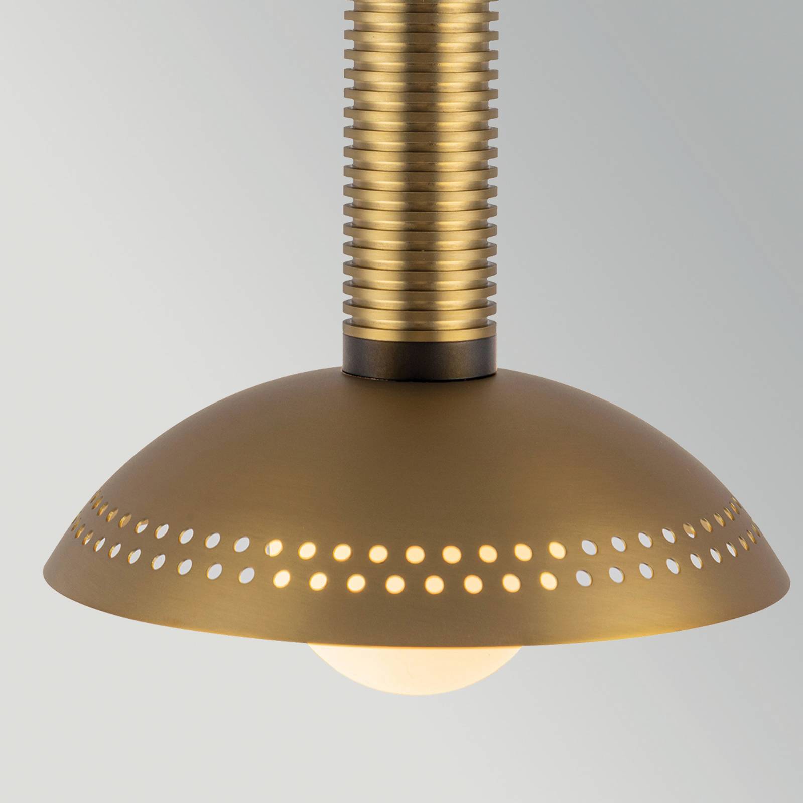 Elstead LED hanglamp Arden, goudkleurig, Ø 15 cm, metaal, dimbaar