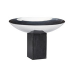 Taça Sapoto, preta/prateada, Ø 22 cm, alumínio, mármore - GEJST