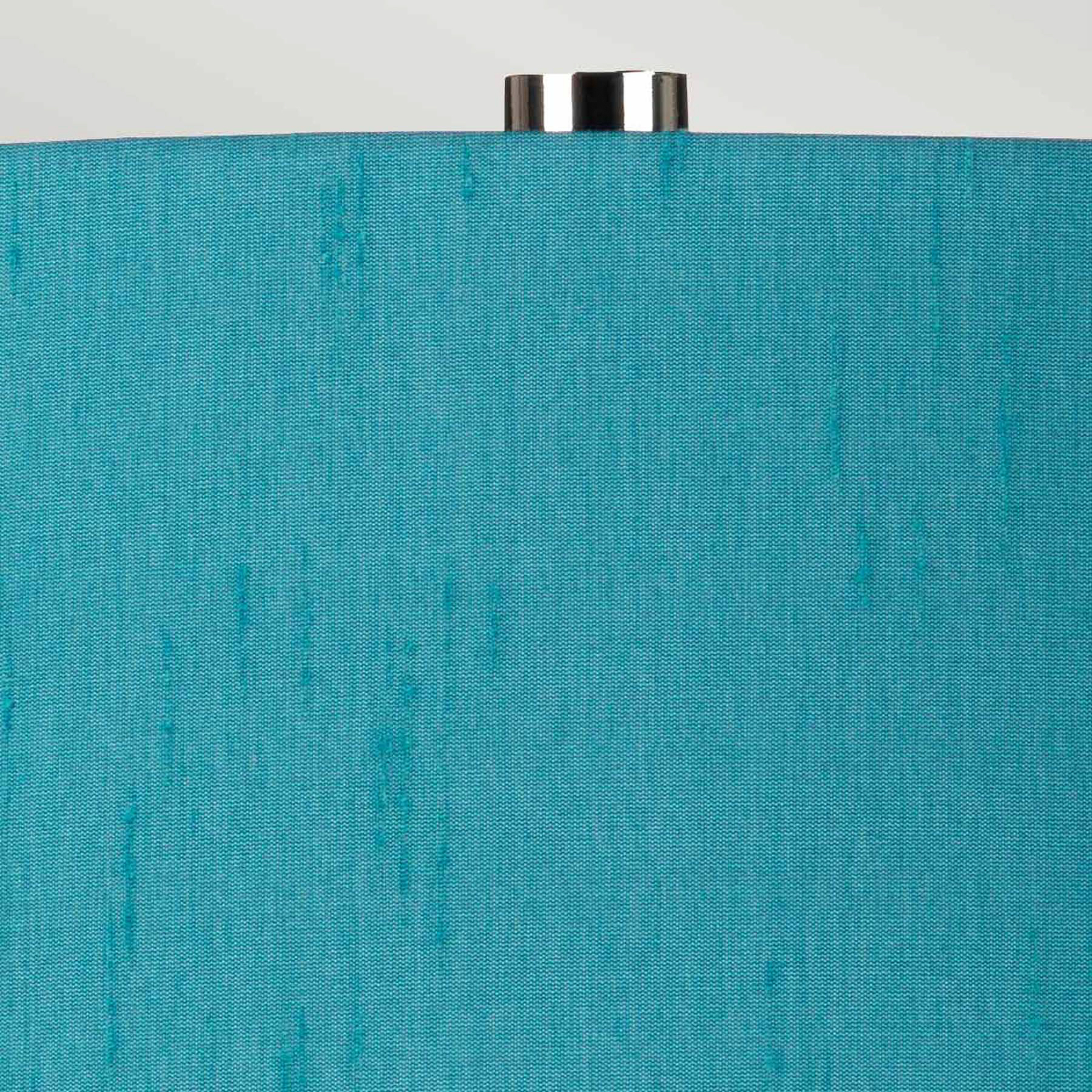 Isla polished nickel/turquoise textile table lamp