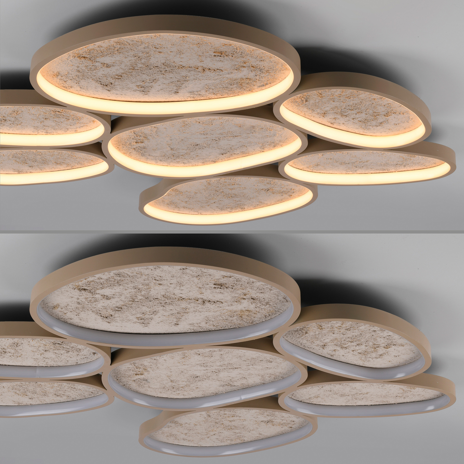 Moonbraker 7 LED ceiling light, sand beige, 3,000K, dimmable Moonbraker 7 LED ceiling light, sand beige, 3,000K, dimmable