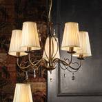 Delia chandelier, bronze-coloured, 5-bulb, Ø 68 cm