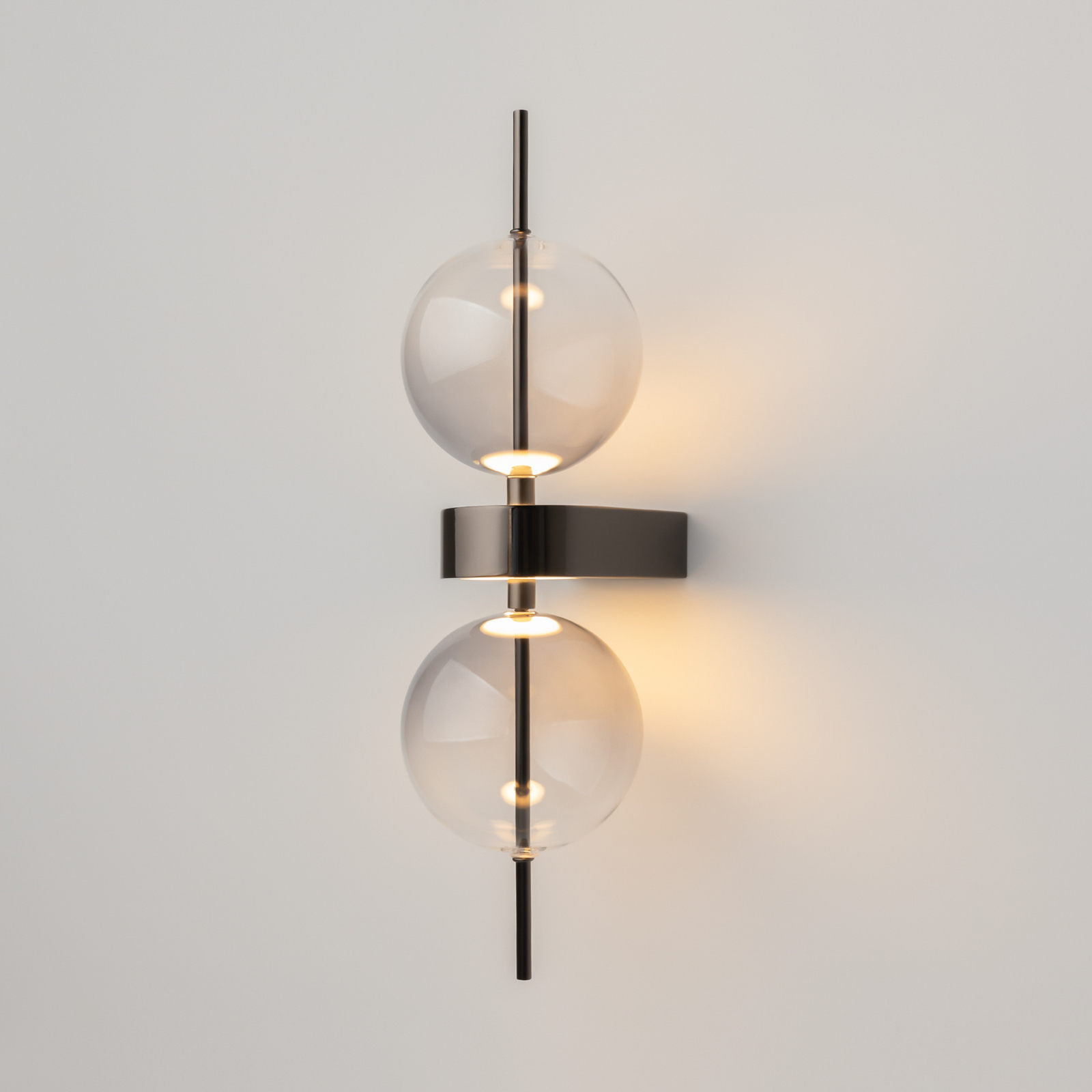 LED sieninis šviestuvas „DOUBLE MOON“, dūminės pilkos spalvos, aukštis 43 cm, LED sieninis šviestuvas „DOUBLE MOON“, dūminės pilkos spalvos, aukštis 43 cm,
