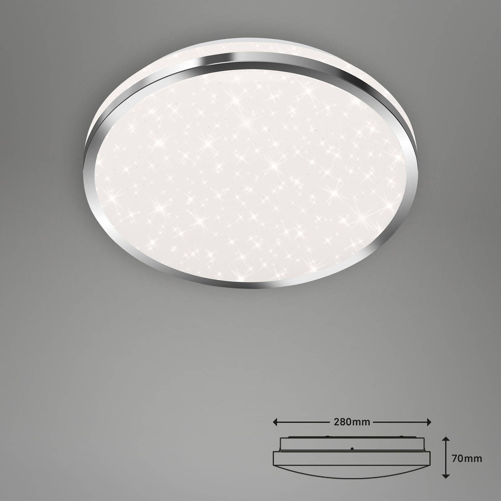 Lampa sufitowa LED Acorus, IP44, dekor gwiazdy, Ø 28 cm