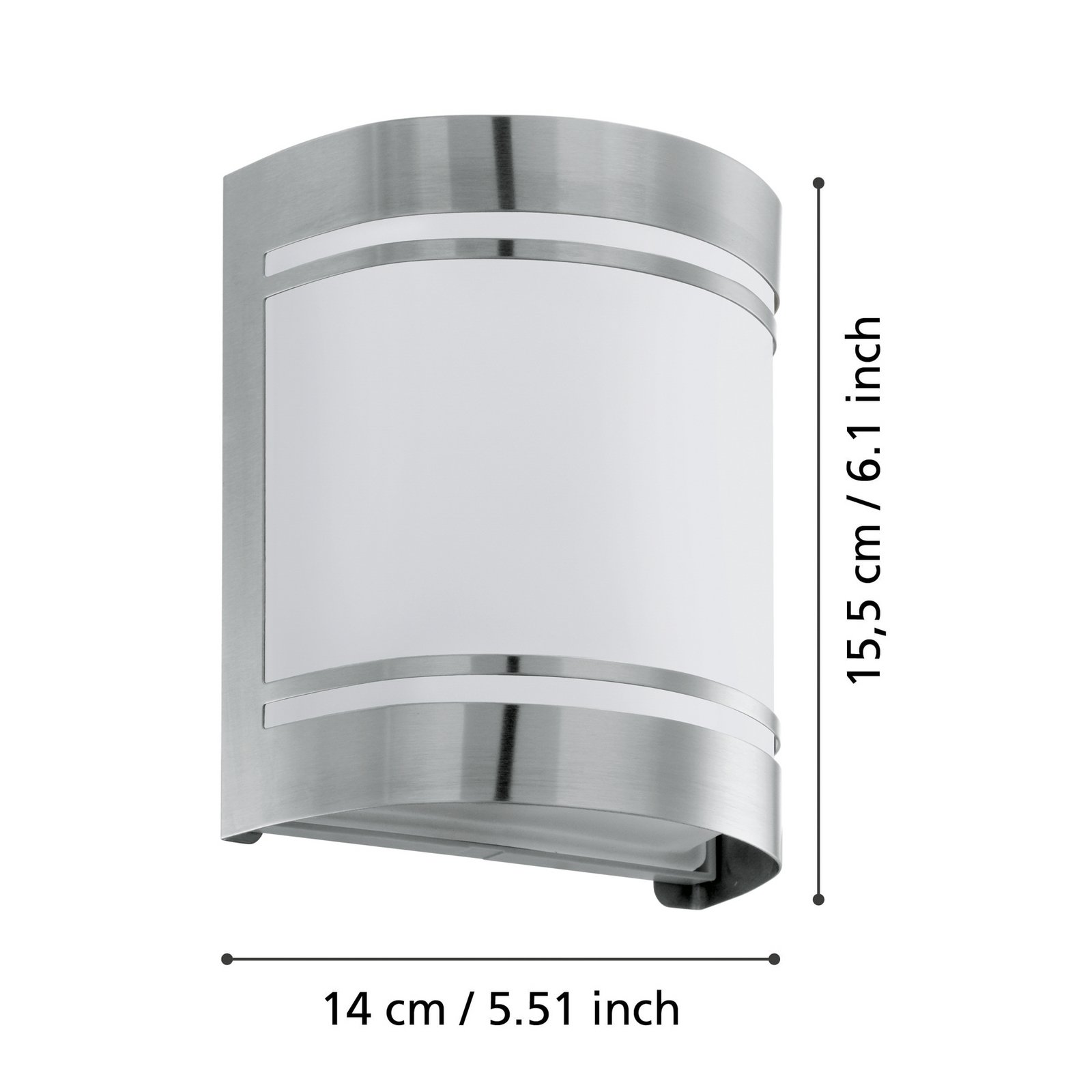 Buitenwandlamp Cerno, roestvrij staal