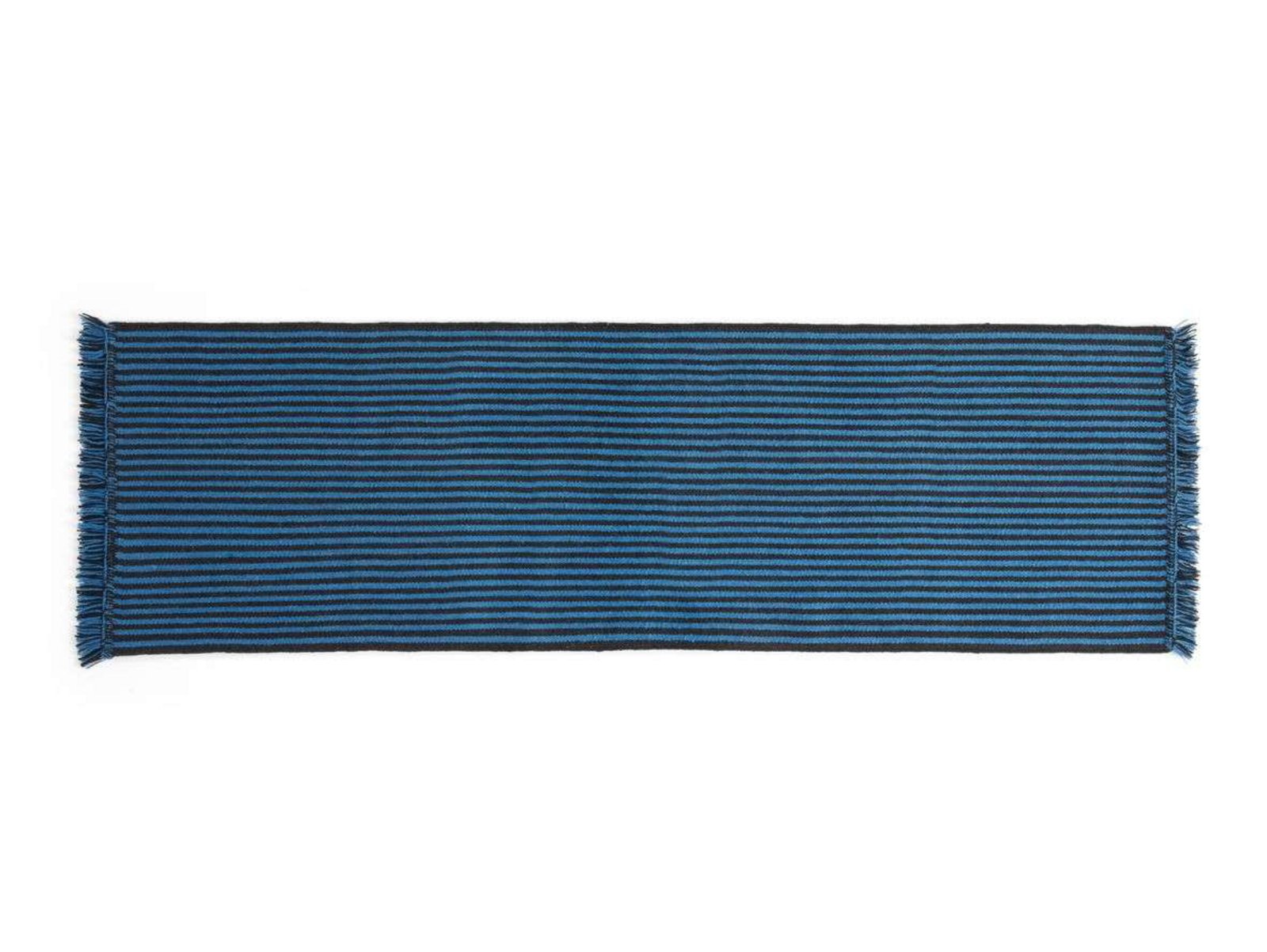 Stripes and Stripes Wool Rug 200x60 Blue - HAY