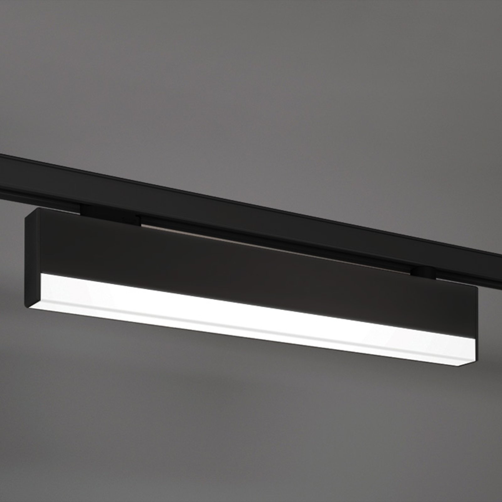 Exenia Attractive LED light for three-circuit track black, for Living / Dining Room, aluminium, polycarbonate, 28 W, energy efficiency: A+, L: 58 cm, W: 3.5 cm, H: 9.6 cm