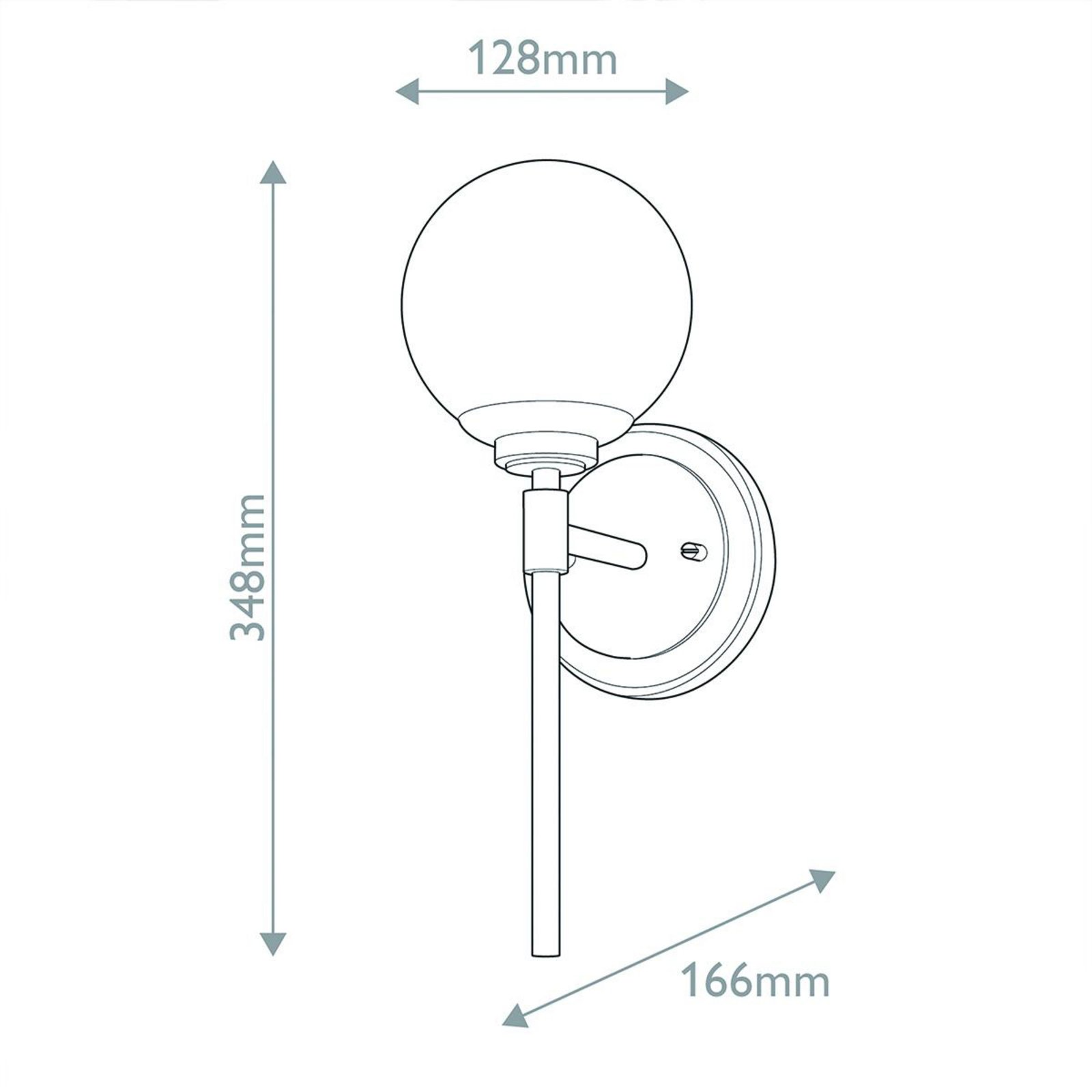 Seinavalgusti Benno 1 must-pronks, valge, teras, klaas IP44 G9