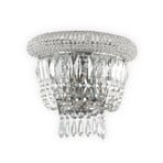 IDEAL LUX stenska svetilka Dubai, krom/prozorno, širina 25 cm, kristal