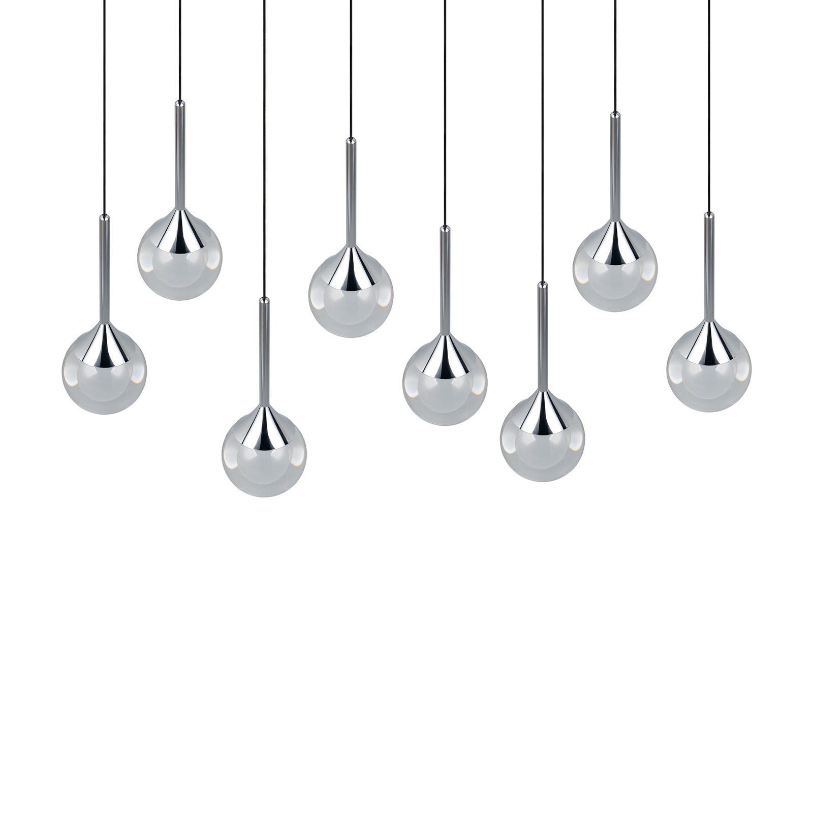 LED piekaramā lampa „Calista“, hromēta, garums 90 cm, metāls/stikls, 8 spuldzes LED piekaramā lampa „Calista“, hromēta, garums 90 cm, metāls/stikls, 8 spuldzes