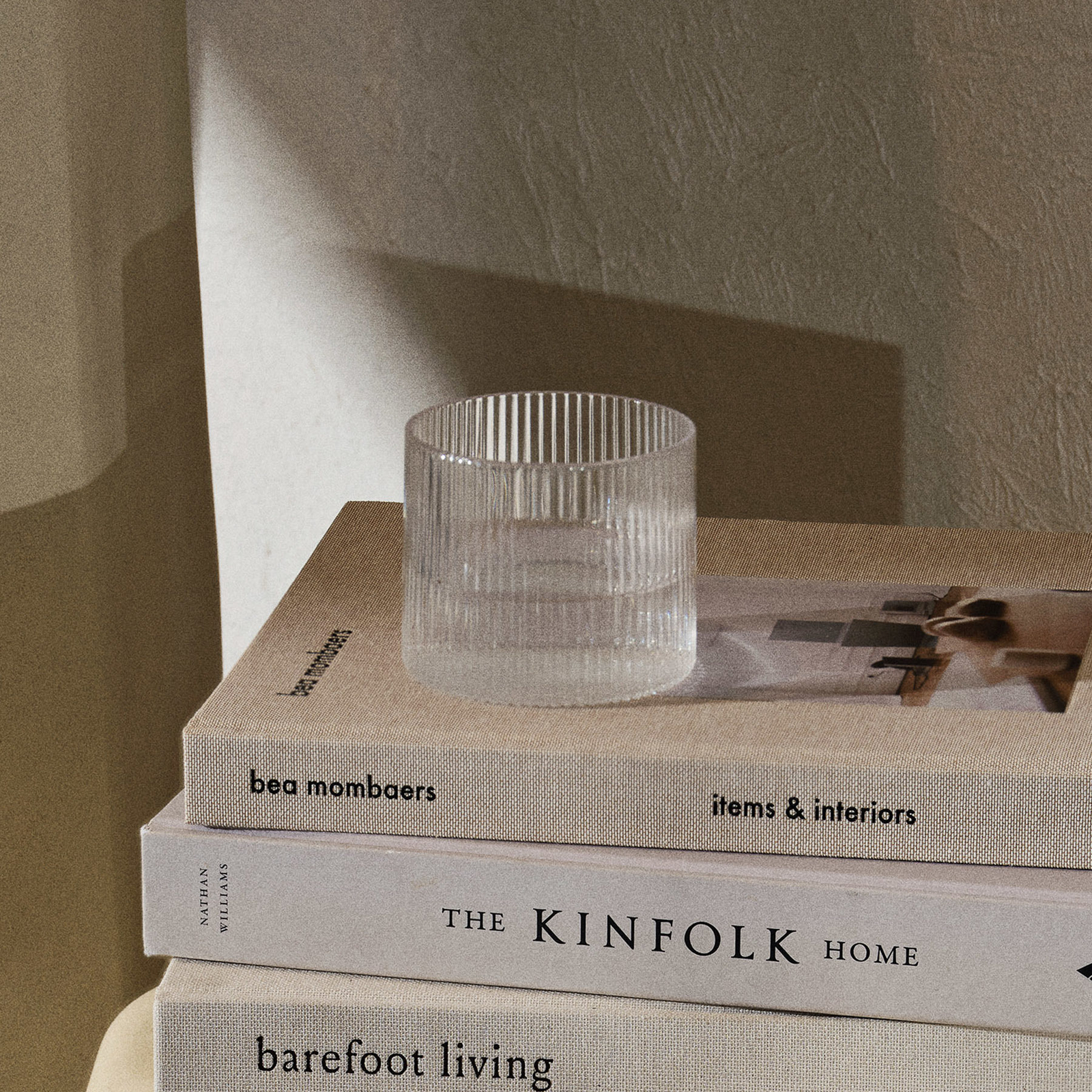 ferm LIVING Γυαλί Ripple Low, διάφανο, 200 ml, γυάλινο, σετ των 4 τεμαχίων