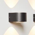 LOOM DESIGN Frey LED wall light IP65 2x6W black