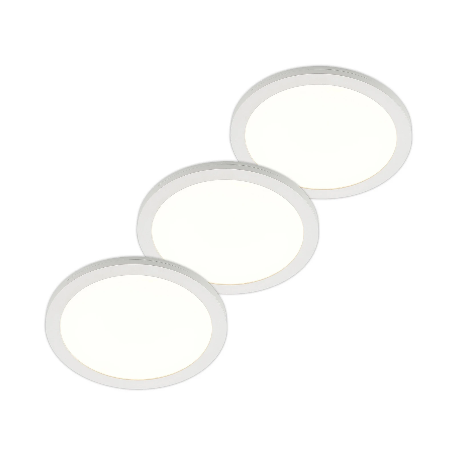 Prios LED-Deckenlampe Aureka, 3er-Set, Sensor, Ø 33 cm, weiß