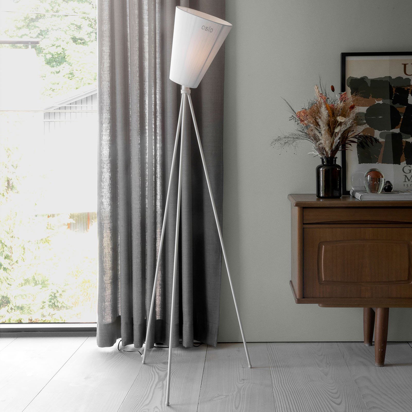 Oslo Wood Lampadaire Blanc/Blanc - Northern