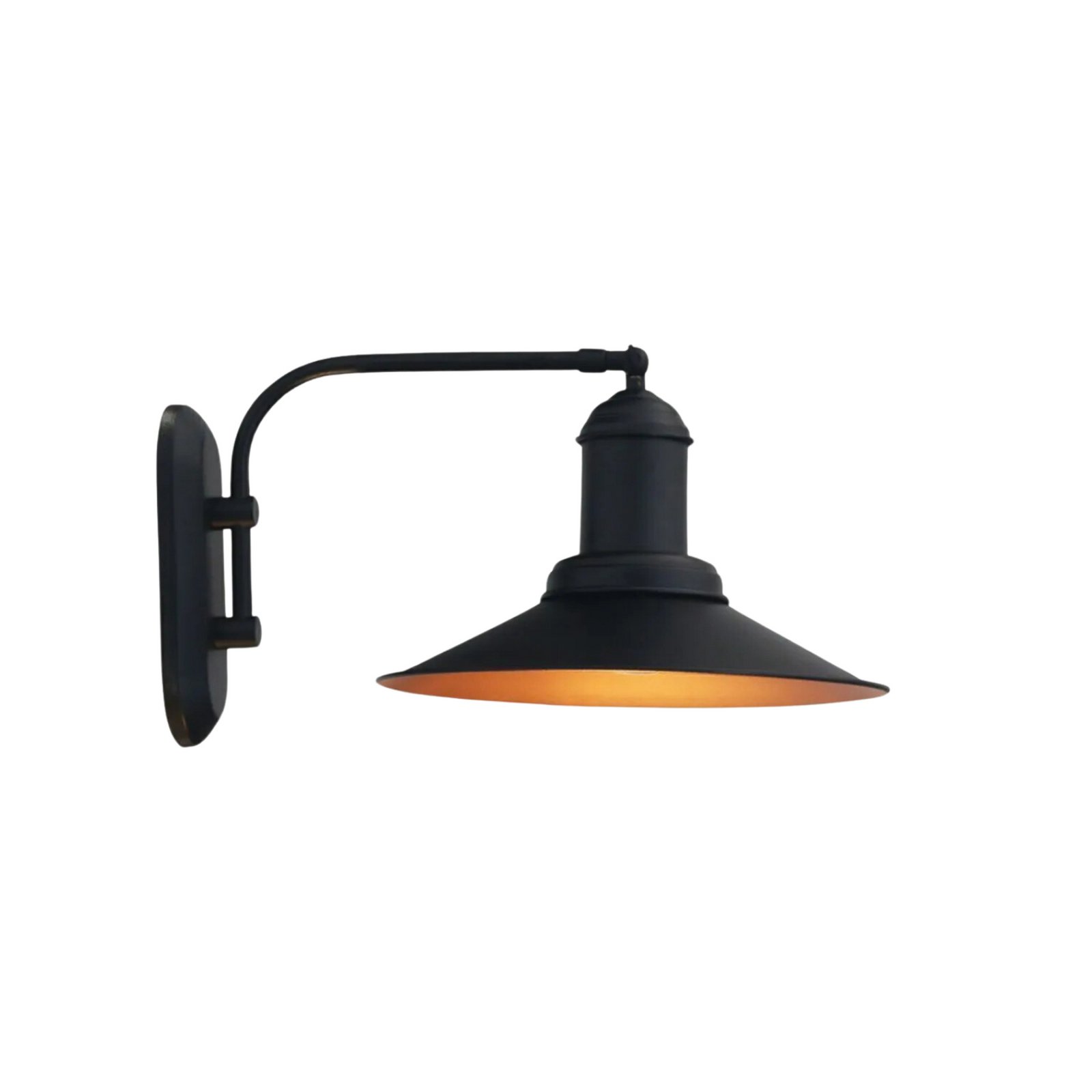 Lorato wall light, black, height 25 cm, metal, E27