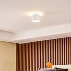 Lindby LED-strålkastare Nivoria, Ø 11 cm, sandvit