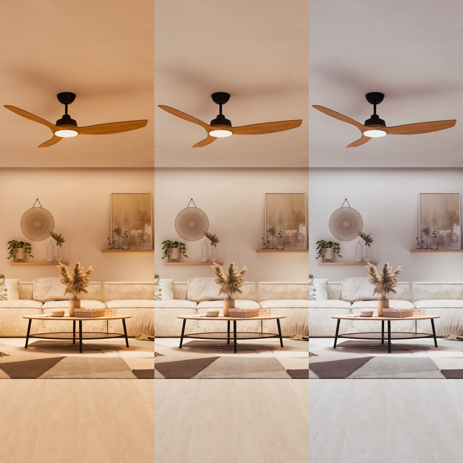 Ventilatore LED Philips Olas, Ø 132 cm, marrone/nero, silenzioso