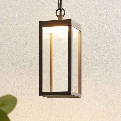 LED-Außenhängeleuchte Cube mit Glasschirm, 26 cm