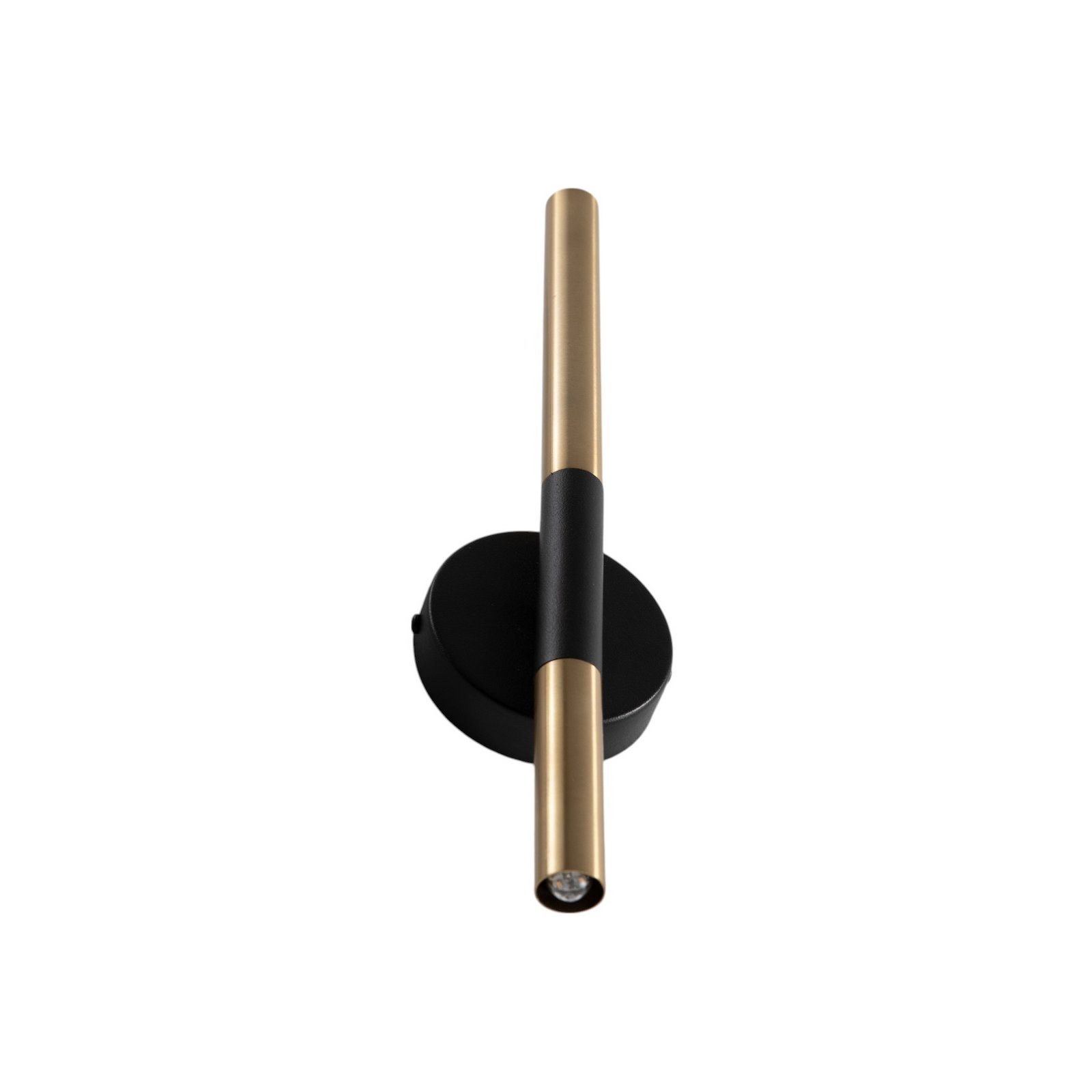 Aplică de perete Sopel Lux, 2 becuri, negru/auriu, înălțime 38 cm