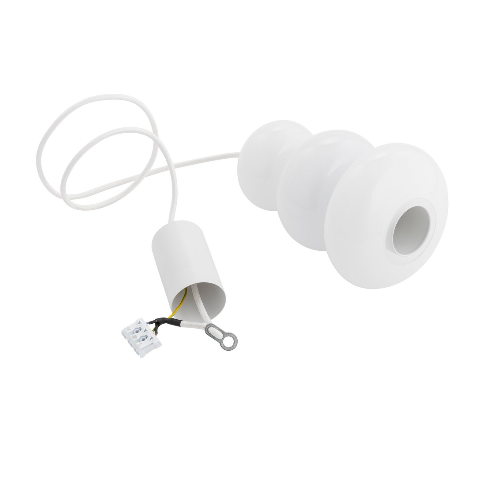 Oman pendant light, glossy white, glass, Ø 14 cm